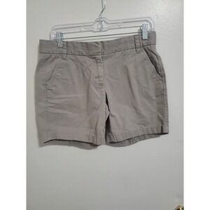 J Crew Women’s Chino Shorts Sz 4 100% Cotton Khaki Classic Twill Casual